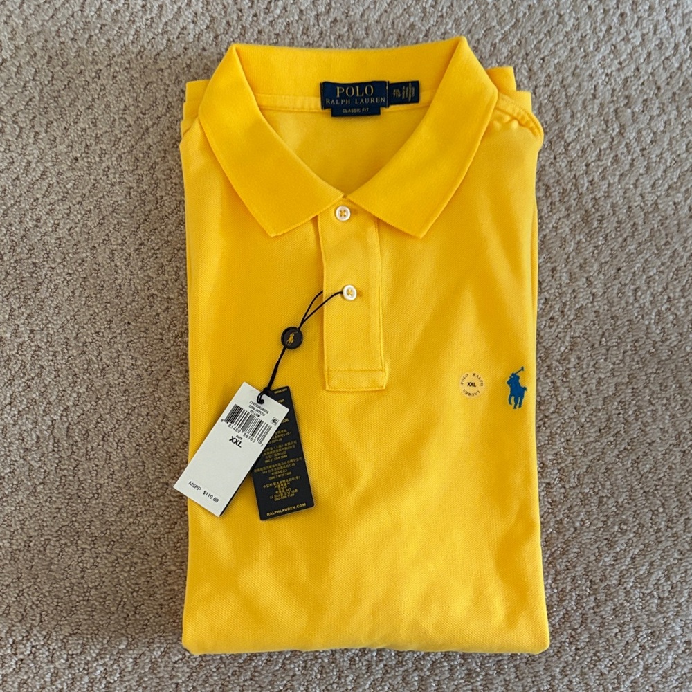 Polo by Ralph Lauren Men's Bright Yellow Polo Shirt